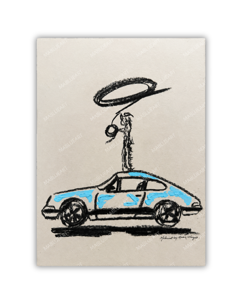 MIAMI BLUE-VAMOS A LA PLAYA COWGIRL SKETCH