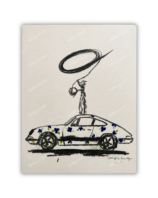 SUMMER PORSCHE-VAMOS A LA PLAYA COWGIRL SKETCH