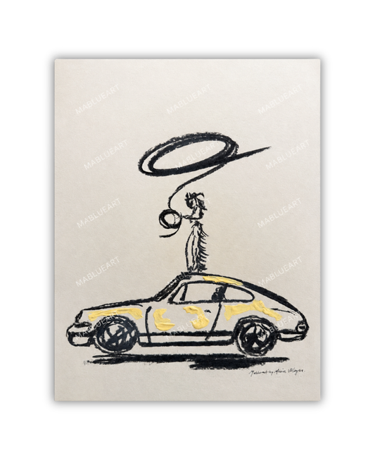 YELLOW BEAM-VAMOS A LA PLAYA COWGIRL SKETCH