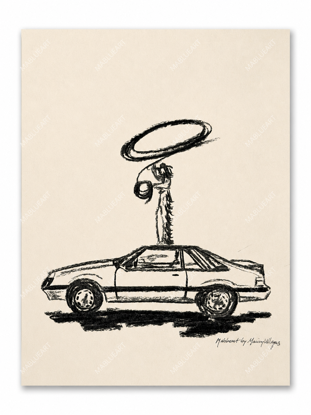 VAMOS A LA PLAYA - 1986 FORD MUSTANG SKETCH